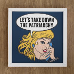 Lönsam Retro Feminist-pop Art-antipatriarki Poster<br><div class="desc">Låt oss ner patriarkatets gåva. Cute retro-popkonsfeminismen för en stark valvänlig kvinna som röstar för kvinnligt ledarskap i land. Stå upp för kvinnors höger och kvinnors egenmakt med denna tecknad i coola politiskt humor som har en söt blondinledare som planerar en kvinnomarsch på en vintage telefon med ett lustigt citat...</div>
