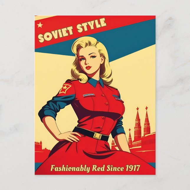 Lönsam Retro Inspired Sovjetunionens kommunist Hum Vykort (Framsida)