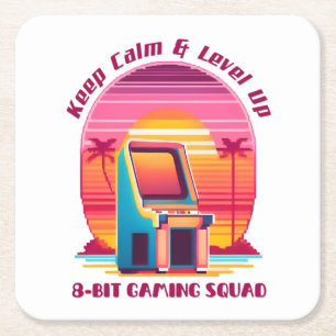 Lönsam Retro-spel, 80s Arcade, 8-bitars spelprogra Underlägg Papper Kvadrat