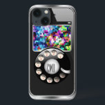 Lönsam retro-uppringning Mobil med Photo Ram<br><div class="desc">Den mobila och humoristiska reflektorn med fotot ram. Retro tar sig an modern mobil. Anpassningsbar och valfritt monogram. Du kan byta ut mosaikplattor mot fotot eller ha det som det är.</div>