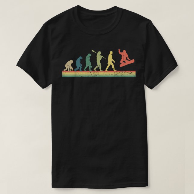 Lönsam retro-utveckling av snurrande snöbordevarv t shirt (Design framsida)