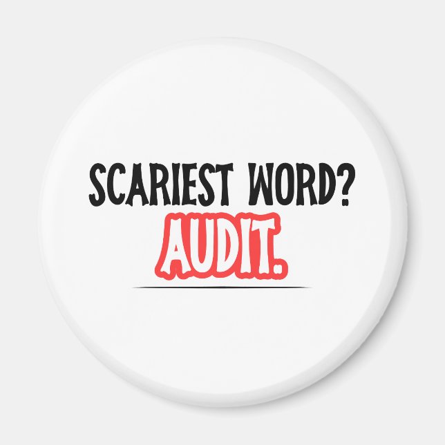 Lönsam revisor Halloween - Scariest Ord? Gransknin Magnet (Framsidan)