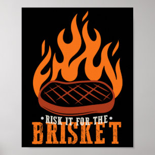 Lönsam risk för Brisket Grilling Bbq Poster