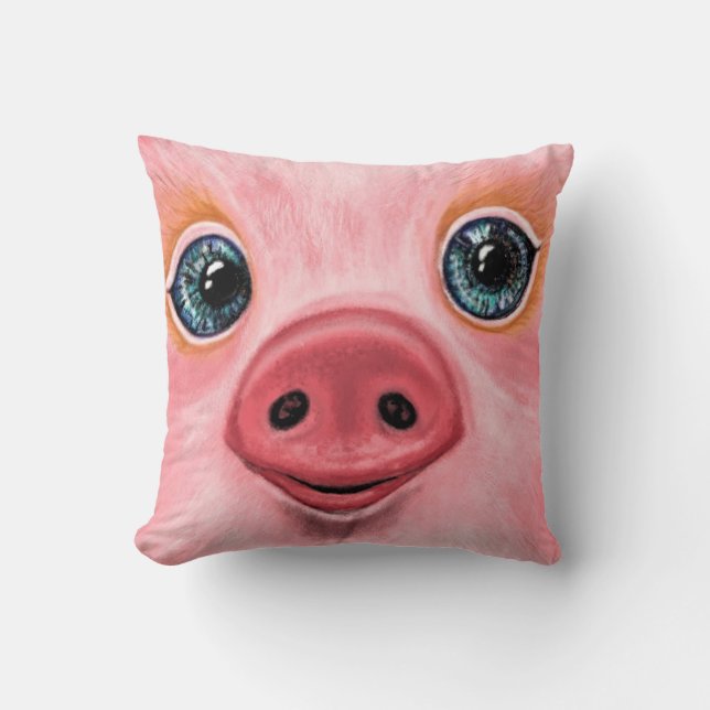 Lönsam Rosa Baby Pig i Dekorativ kudde - sjömil (Framsida)