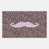 Lönsam Rosa Bling Mustache och Animal Print Mönste
