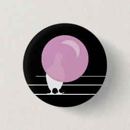 Lönsam Rosa Bubble Gum Bird på en svart tråd Knapp