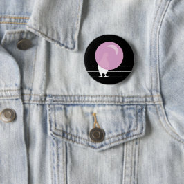 Lönsam Rosa Bubble Gum Bird på en svart tråd Knapp
