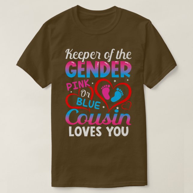 Lönsam Rosa eller Blå kusin Kärlek Du Gender Visa T Shirt (Design framsida)