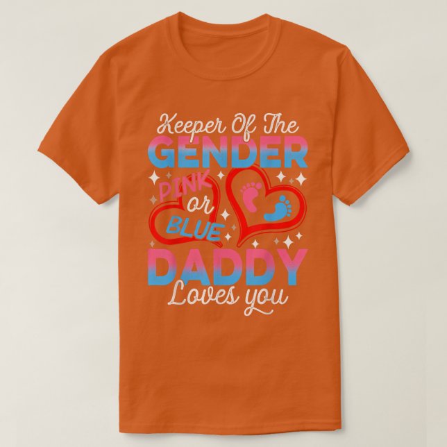 Lönsam Rosa eller Blå pappa Kärlek Du Gender Revea T Shirt (Design framsida)