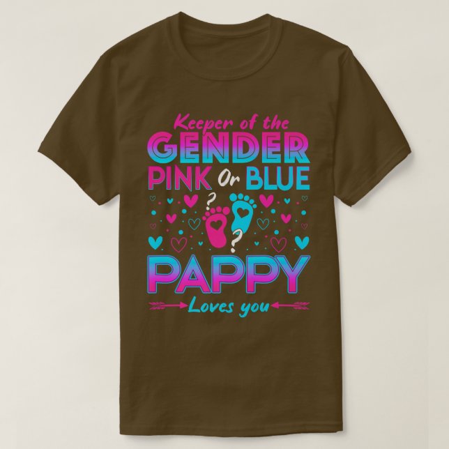Lönsam Rosa eller Blå Pappy Kärlek Du Gender Revea T Shirt (Design framsida)