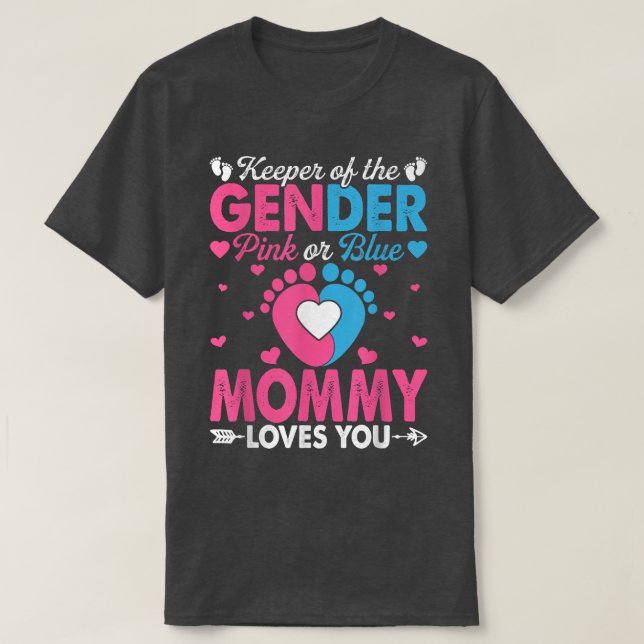 Lönsam Rosa eller Blått Mamma Kärlek Du Gender Vis T Shirt (Design framsida)