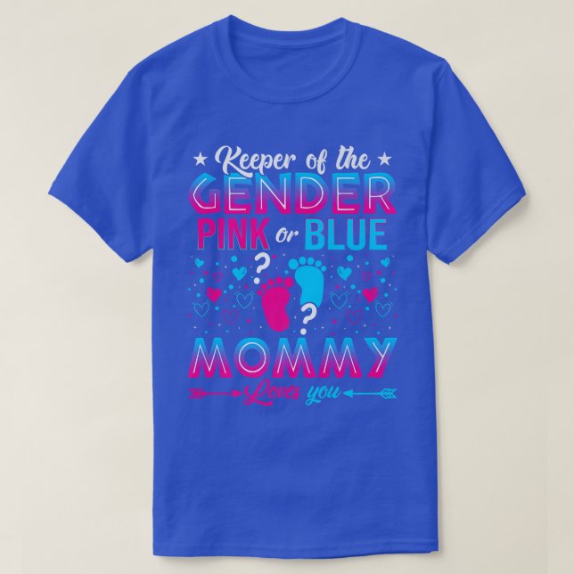 Lönsam Rosa eller Blått Mamma Kärlek Du Gender Vis T Shirt (Design framsida)