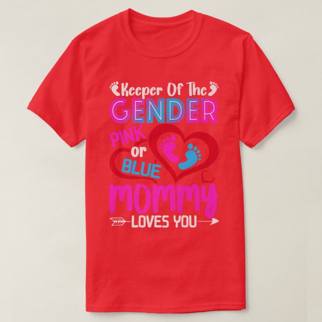 Lönsam Rosa eller Blått Mamma Kärlek Du Gender Vis T Shirt (Design framsida)