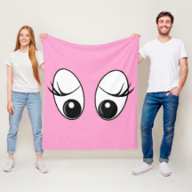 Lönsam Rosa Fleece Blanket med förvånad Ögon