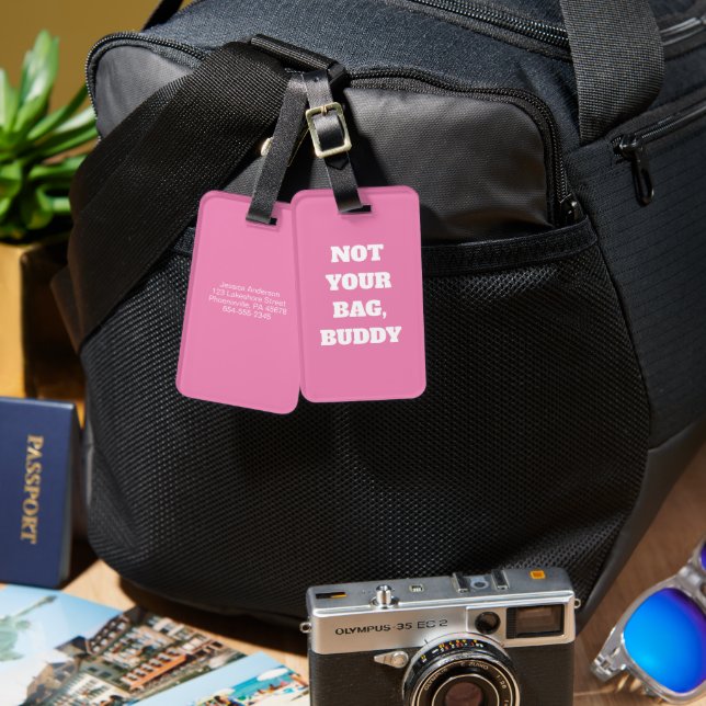 Lönsam Rosa Inte din Bag-budddystext Bagagebricka (Fram & Baksida)