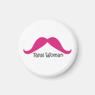 Lönsam Rosa och svart Real Women Mustache Magnet