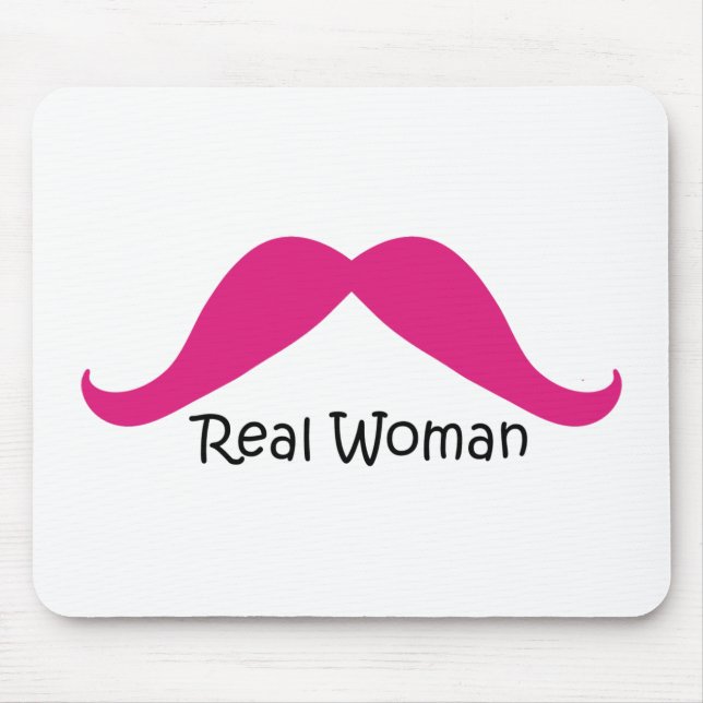 Lönsam Rosa och svart Real Women Mustache Musmatta (Framsidan)