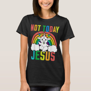 Lönsam sataniska enhörnbåge inte i dag Jesus T Shirt