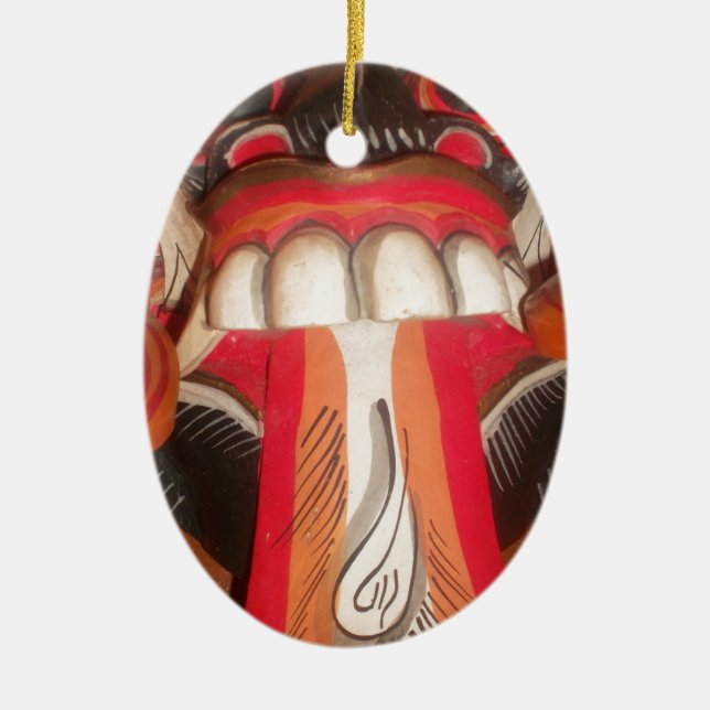 Lönsam Scary Konstig Tunga Asian Halloween Fantast Julgransprydnad Keramik (Framsidan)