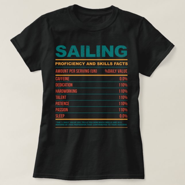 Lönsam segling, näringsmässiga fakta t shirt (Design framsida)