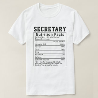 Lönsam sekreterare Nutrition Facts Employee T Shirt