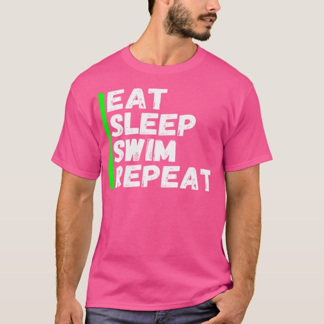 Lönsam Simma i viloläge Upprepa simning T Shirt (Framsida)