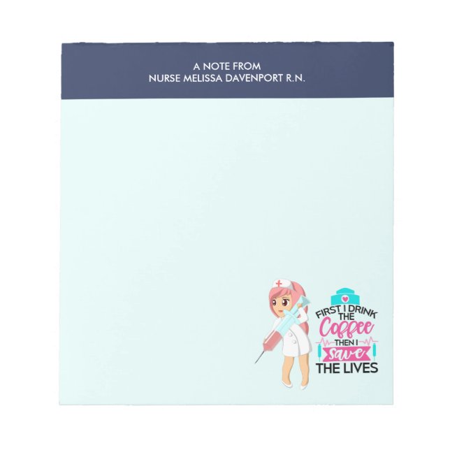 Lönsam sjuksköterska med stort Hypodermic Nål Anteckningsblock (Framsida)