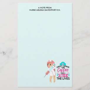 Lönsam sjuksköterska med stort Hypodermic Nål Brevpapper