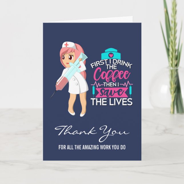 Lönsam sjuksköterska med stort Hypodermic Nål Kort (Framsida)