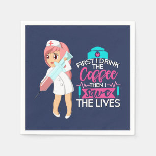 Lönsam sjuksköterska med stort Hypodermic Nål Pappersservett