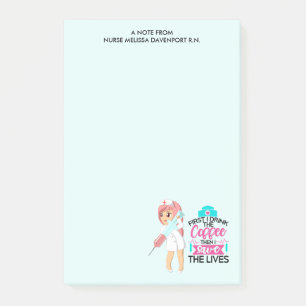 Lönsam sjuksköterska med stort Hypodermic Nål Post-it Block
