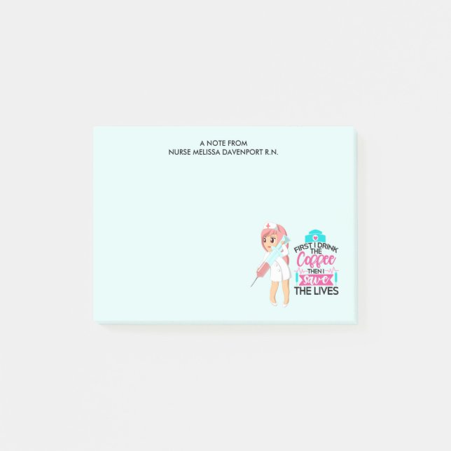 Lönsam sjuksköterska med stort Hypodermic Nål Post-it Block (Framsida)