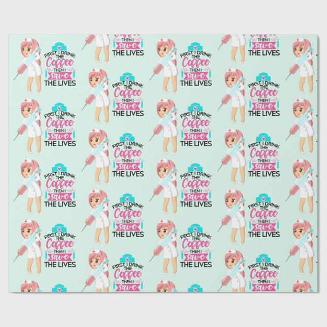 Lönsam sjuksköterska med stort Hypodermic Nål Presentpapper (Platt)