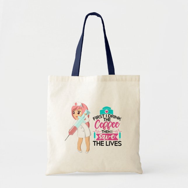 Lönsam sjuksköterska med stort Hypodermic Nål Tygkasse (Framsidan)