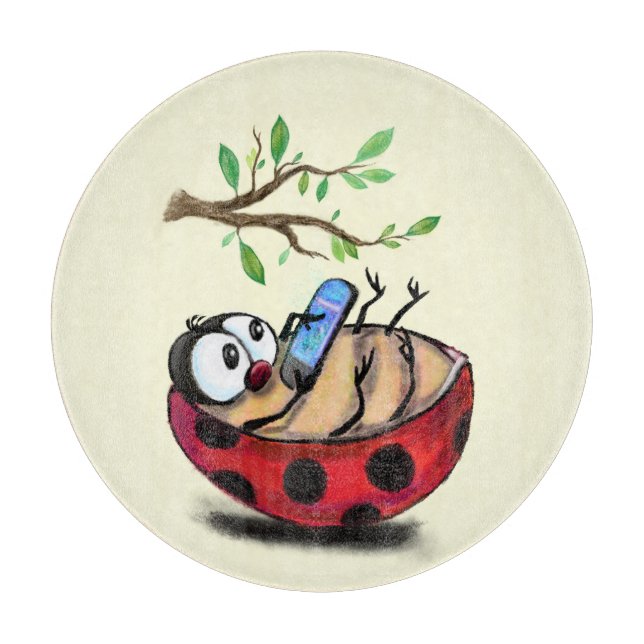 Lönsam skärning av Lycklig Ladybug med Mobil (Framsidan)