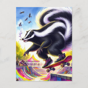 Lönsam skateboarding Skunk Smoking Vykort