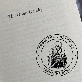 Lönsam Skeleton Bibliotek från Gothic Bok Stämpel