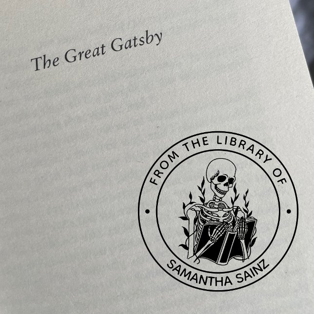Lönsam Skeleton Bibliotek från Gothic Bok Stämpel (Skapare uppladdad)