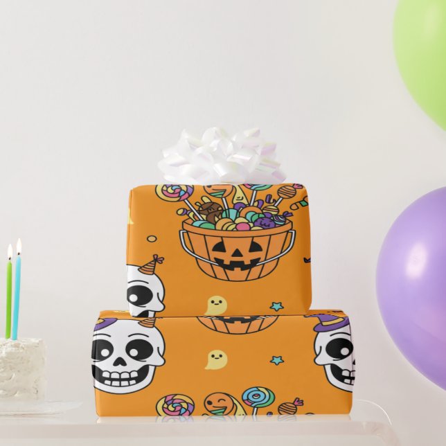 Lönsam Skeleton och godis för Halloween Presentpapper (Festgåvor)