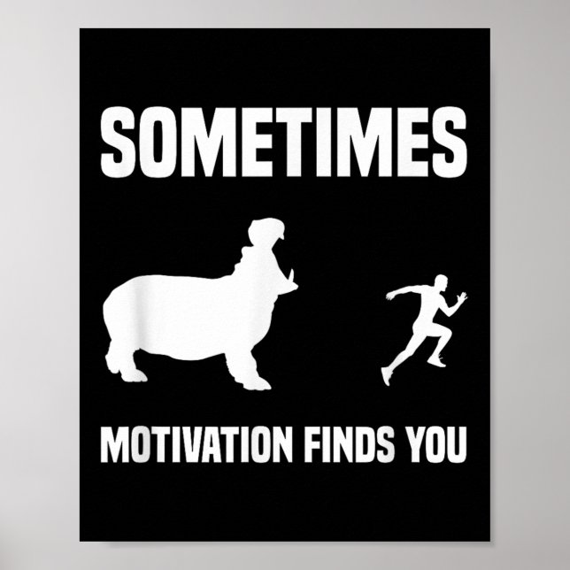 Lönsam Skeppsport Springer Hippo Motivation Poster (Framsidan)