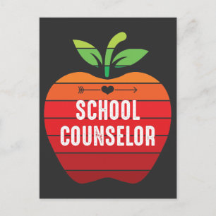 Lönsam skolrådgivare Retro Apple Vykort