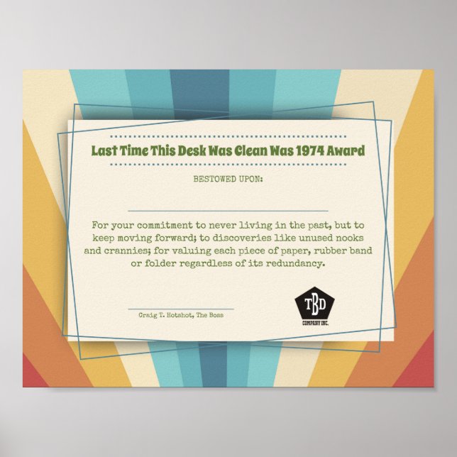 Lönsam skrivbordsigenkänning för medarbetarprismed poster (Framsidan)