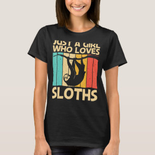 Lönsam Sloth for Girls Kids Lazy Sloth Animal T Shirt
