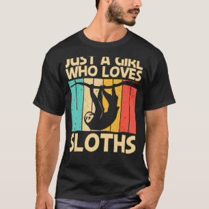 Lönsam Sloth for Girls Kids Lazy Sloth Animal T Shirt