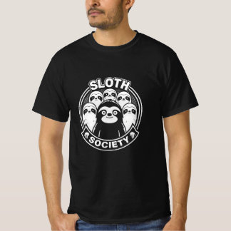 Lönsam "Sloth Society", svart och vit, minimalisti T Shirt