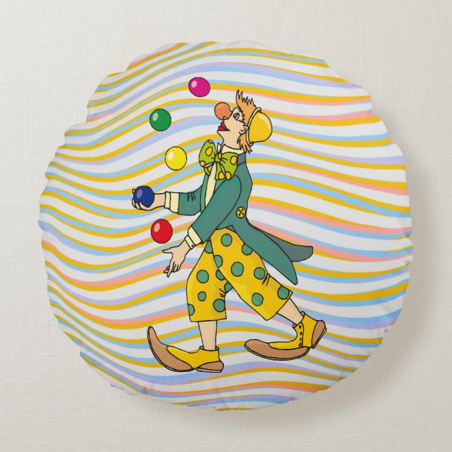 Lönsam sluten uppspelning med färgad Bollar Rund Kudde (Framsidan)