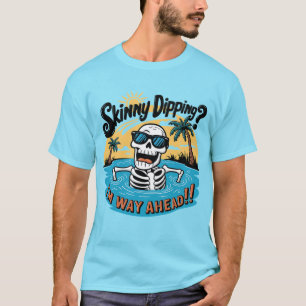 Lönsam smala dykning ord art skeletonstrand t shirt