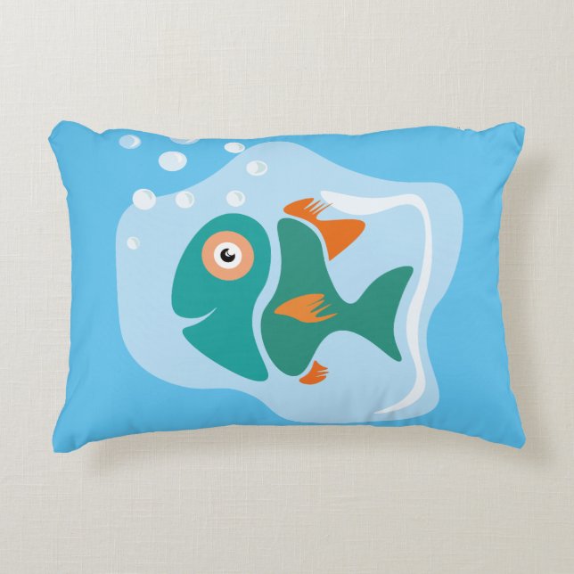 Lönsam Snyggt Fish Prydnadskudde (Framsidan)