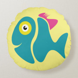 Lönsam Snyggt Fish Rund Kudde