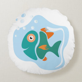 Lönsam Snyggt Fish Rund Kudde
